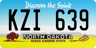 ND license plate KZI639