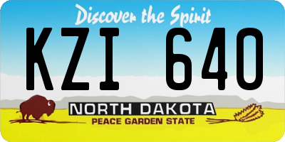 ND license plate KZI640