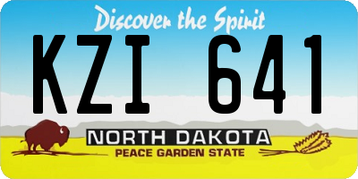 ND license plate KZI641