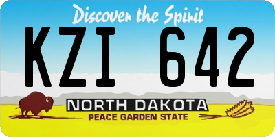 ND license plate KZI642