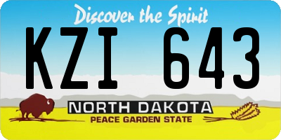 ND license plate KZI643