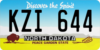 ND license plate KZI644