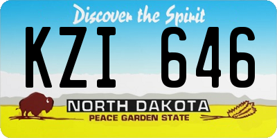 ND license plate KZI646