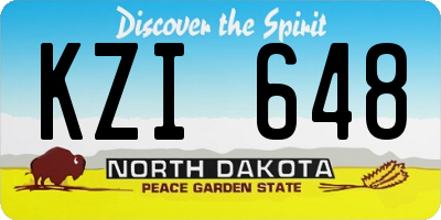 ND license plate KZI648