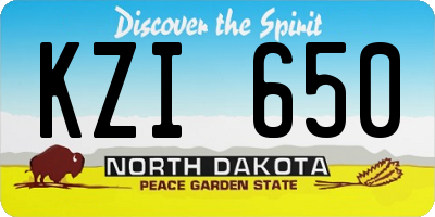 ND license plate KZI650