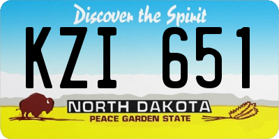 ND license plate KZI651