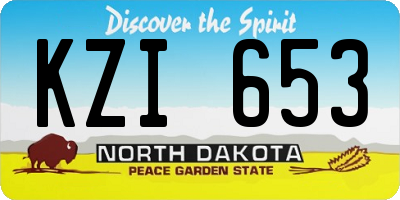 ND license plate KZI653