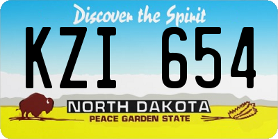 ND license plate KZI654