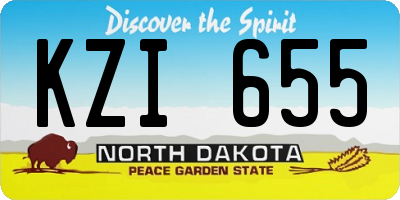 ND license plate KZI655