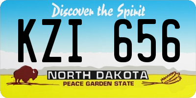 ND license plate KZI656