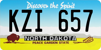 ND license plate KZI657