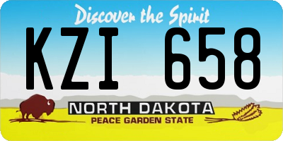 ND license plate KZI658