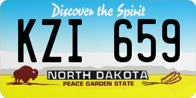 ND license plate KZI659