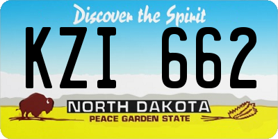 ND license plate KZI662