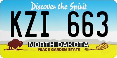 ND license plate KZI663