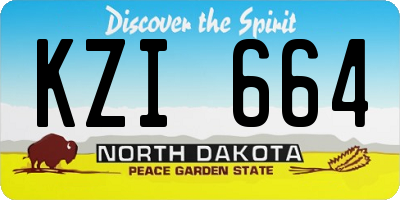 ND license plate KZI664