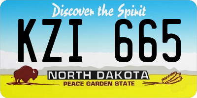 ND license plate KZI665