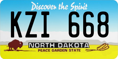 ND license plate KZI668