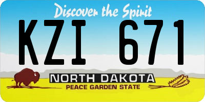 ND license plate KZI671