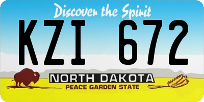 ND license plate KZI672