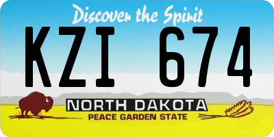 ND license plate KZI674