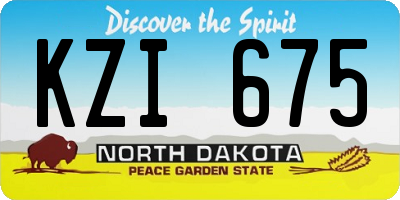 ND license plate KZI675
