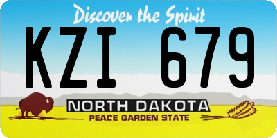 ND license plate KZI679