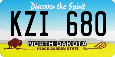 ND license plate KZI680