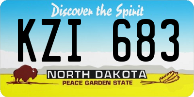 ND license plate KZI683