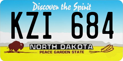 ND license plate KZI684