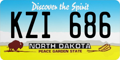 ND license plate KZI686