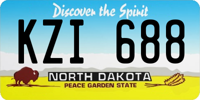 ND license plate KZI688