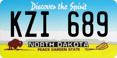 ND license plate KZI689