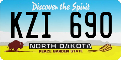 ND license plate KZI690