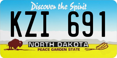 ND license plate KZI691