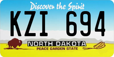 ND license plate KZI694