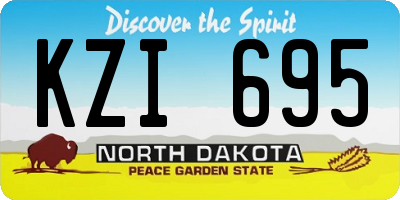 ND license plate KZI695