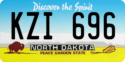 ND license plate KZI696