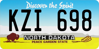 ND license plate KZI698