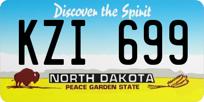 ND license plate KZI699