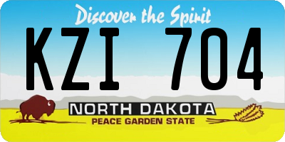 ND license plate KZI704