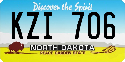 ND license plate KZI706