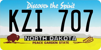 ND license plate KZI707