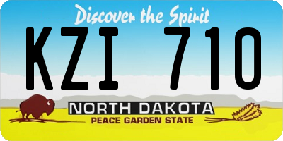 ND license plate KZI710