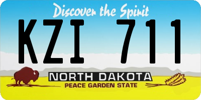 ND license plate KZI711