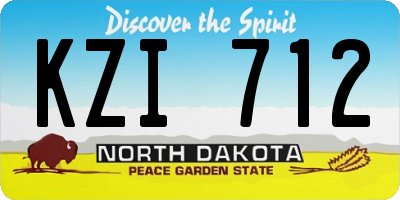 ND license plate KZI712