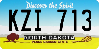 ND license plate KZI713