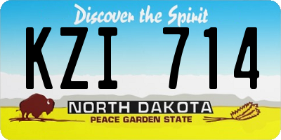 ND license plate KZI714