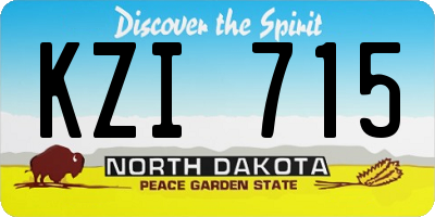 ND license plate KZI715