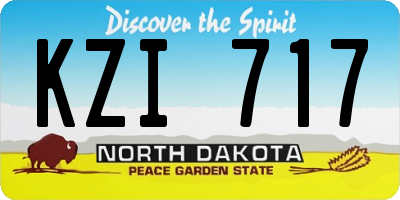 ND license plate KZI717